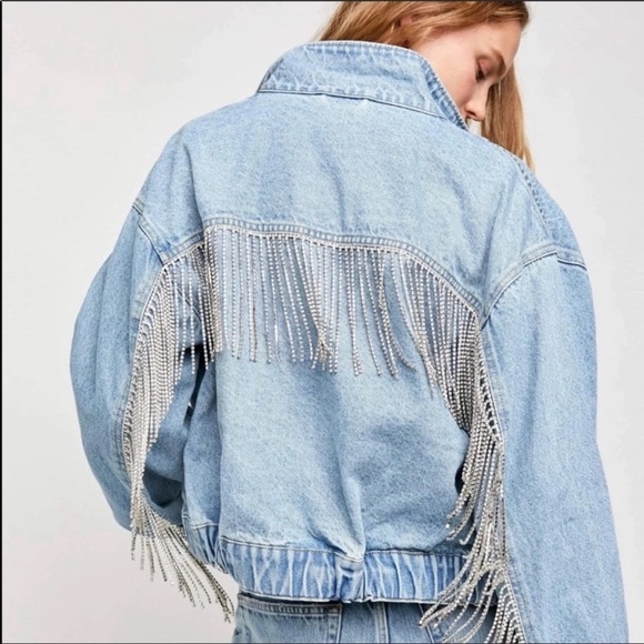 Free People Jackets & Blazers - Free People Comet Denim Blazer in Meteor Wash Size XS